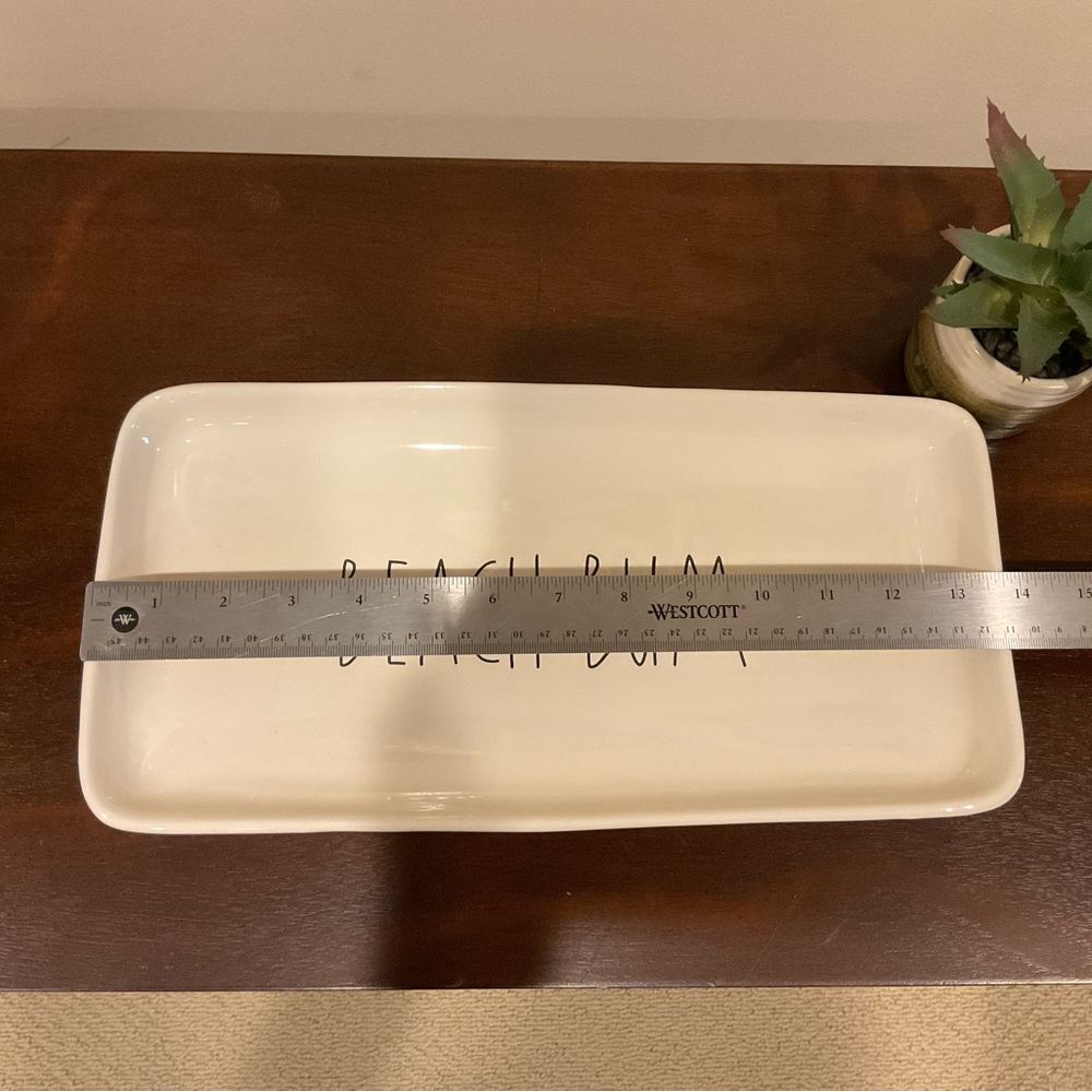 Rae Dunn BEACH BUM Rectangle Platter Tray 🐚 - Picture 3 of 5